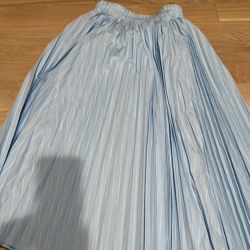 J. Crew Blue Midi A-Line Pleated Skirt